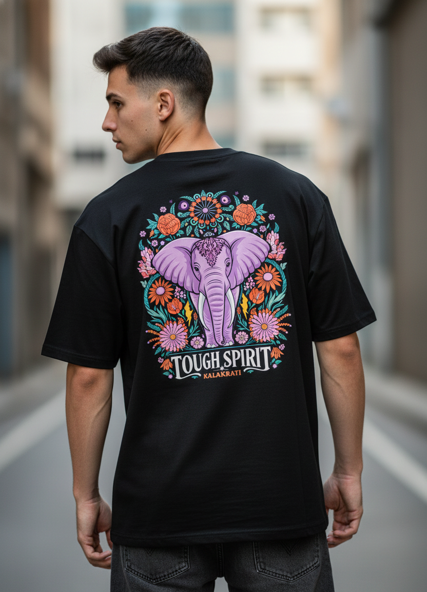 Eravat Elephant Oversized T-Shirt – 240 GSM Premium Indian Pop Culture Streetwear