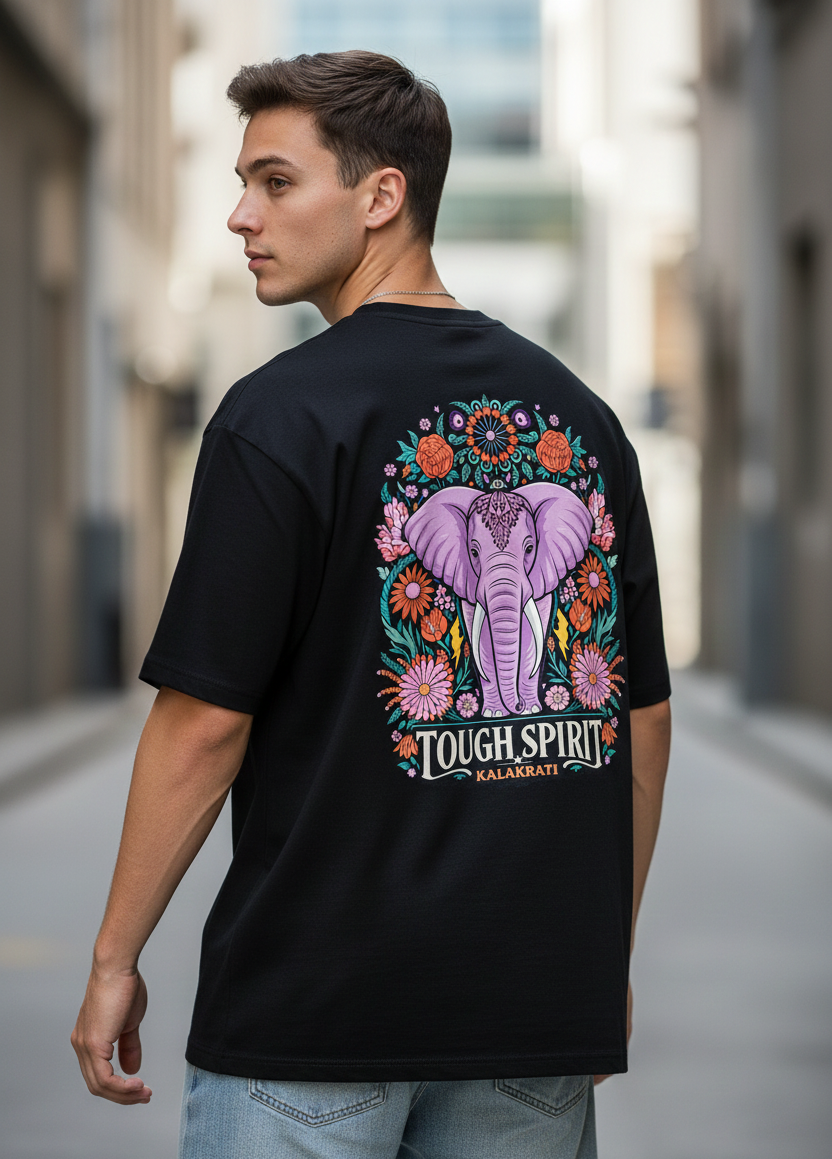Eravat Elephant Oversized T-Shirt – 240 GSM Premium Indian Pop Culture Streetwear