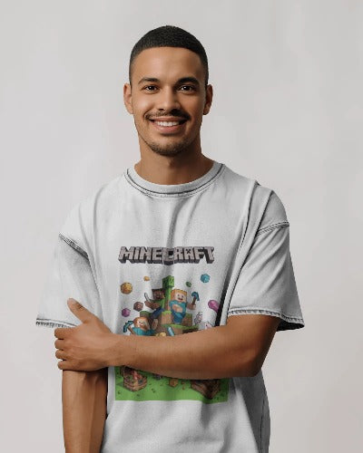 Minecraft Pixelverse Unisex Tee – 180 GSM Premium Comfort(Regular Fit)